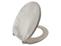 WC Sitz Toilettendeckel Toilettensitz Klobrille Klo Absenkautomatik Beige MDF
