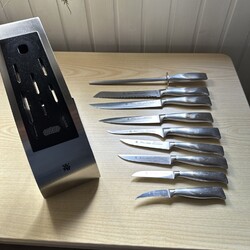 WMF Grand Gourmet Messerset 8 Messer Wetzeisen Messerblock 