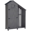 Gartenschrank Holz Geräteschuppen Geräteschrank Tannenholz Grau+Schwarz