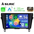 32GB Android 14 Carplay Autoradio Für Nissan X-Trail Qashqai 2014-2018 GPS WIFI