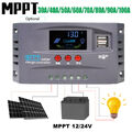 30A-100A MPPT Solar Laderegler Ladegerät Controller Panel Regler 12-24V Daul USB