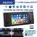 2+64GB 7" Android 14 Autoradio Apple CarPlay Für BMW 5er E39 M5 GPS Navi WIFI BT
