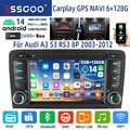 Android14 6+128G Autoradio Für Audi A3 8P 2003-2012 GPS SAT NAVI BT Carplay DAB+