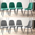 Mondeer 2/4er Set Esstischstühle Velours-Stühle Rückenpolster&Metall Küchenstuhl
