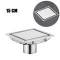 Duschrinne Edelstahl Bodenablauf Abfluss Befliesbar Duschablauf 15*15cm Silber 