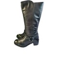 Sheego Stiefel Damen Leder Weitschaftstiefel XL Gr. 41 Schwarz (604) NEU