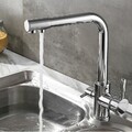 3 Wege Küchenarmatur 360° Wasserfilter Trinkwasserhahn Spültisch Mischbatterie