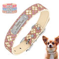 Personalisiert Hundehalsband mit Namen Gravur Weiches Leder Hundehalsband S-XL