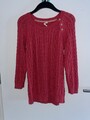WHITE STUFF DAMEN DUNKELROSA ROT STRICKPULLOVER PULLOVER OBERTEIL GRÖSSE 12 (A)