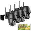 5MP 2K Überwachungskamera Aussen Akku Kamera Überwachung WLAN Farbige Nachtsicht