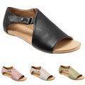 Damen Leder Sandalen Flach Sandals Outdoor Sandaletten Strand Bequeme Schuhe DE 