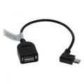 USB 2.0 Hi-Speed OTG Adapterkabel 0,15m A-Buchse > Micro B-Stecker 90° gewinkelt