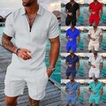 Trainingsanzug Sommer Outfit Kurzarm Sportanzug Kurze Hose Jogginganzug Herren