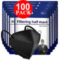✔100/50/20x FFP2 Maske Schwarz Mundschutz Atemschutz 5-lagig zertifiziert CE2163