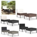 2-tlg. Garten Lounge Set mit Auflagen Poly Rattan Sofa Tisch Gartenmöbel Set