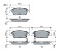 Bremsbelagsatz Scheibenbremse BOSCH 0 986 424 042 für TIPO FIAT Low-Metallic LPG