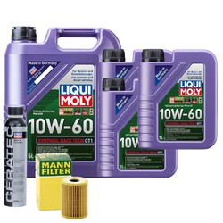 Motoröl 10W60 LIQUI MOLY Synthoil Race Tech Gt1 8L +MANN Ölfilter +Cera Tec