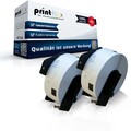 2x kompatible Label Etiketten Rollen für Brother P Touch QL 570 DK11201 Office L