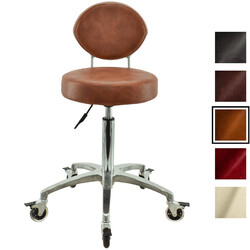 Rollhocker mit Lehne oval Arbeitshocker Bremsen Hocker Kosmetikhocker Drehhocker