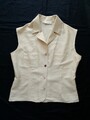 Leichte ärmellose Bluse Goldhemd Top Shantung 100% Seide Gr. L / 44 IT
