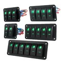 2/3/4/5/6 Gang Auto Boot Grün LED Schalttafel Schaltpanel Kippschalter 12V/24V