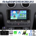 2+32GB Android 14 Für AUDI A3 8P 2003-2012 Autoradio Apple Carplay GPS Navi WIFI