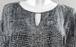 Esprit * Bluse * Tunika * schwarz-weiß * Reptil-Print * Gr. 42 / XL