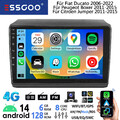 6+128G Apple CarPlay Für Fiat Ducato 2006-2022 Android 14 Autoradio GPS Navi KAM