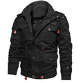 Fleece gefütterte Jacke warm Mantel mit Kapuze lässig taktischer Herren Winter