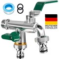 Doppel Wasserhahn Garten 1/2, 3/4 Zoll Anschluss Kugelhahn Messing Auslaufhahn
