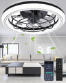 LED Deckenleuchte mit Ventilator LED Leise Deckenventilator Beleuchtung Dimmbar