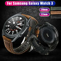 Echtes Leder Armband Für Samsung Galaxy Watch 4 Active2/46mm Gear S3 Frontier DE