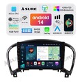 4G+64G Android 14 Autoradio GPS CarPlay FM DSP SWC Für Nissan Juke F15 2010-2014