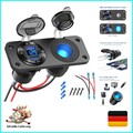 12V USB Steckdose usb c Einbaubuchse Panel Stecker, PD3.0 und Dual QC3.0 USB ...