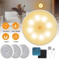 3er Set LED Nachtlicht mit-PIR Bewegungsmelder USB Nachtlampe Treppenlicht 3000K
