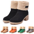Damen Winter Warm Pelz gefüttert Schnee Rutschfest Stiefelette Boots NEU
