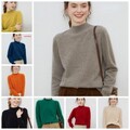 Damen Kunst Kaschmir aus Wolle Pullover Sweatshirt Top Hemden T-Shirt Rollkragen