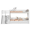 Etagenbett Hochbett Kinderbett 90x200 cm mit Rutsche, Treppe und 2 Schubladen