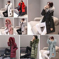 Damen Warm Winter Hooded Parka Winter Jacke Stepp Mantel Steppjacke Langejacke