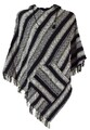 Poncho Hippie chic, Andenponcho mit Fransen - schwarz
