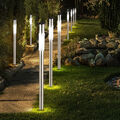 9x LED Solar Steck Lampe Garten Weg Edelstahl Erdspieß Hof Außen Leuchte Hof Weg