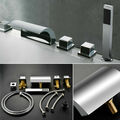 5 Loch Badewannenarmatur Set Handbrause Wannenrand Moderner Wasserfall Armatur