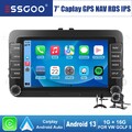 7" Android 13 Auto CarPlay Autoradio GPS SAT NAV Mik KAM Für VW GOLF 5 Plus Polo