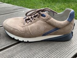 Gabor Pius Sport  Sneaker Schuhe Velourleder beige / blau - Gr.  41 (7,5) - NEU