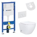 Spülrandloses Hänge WC Set mit Bidet Softclose Sitz Geberit UP100 Vorwandelement