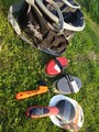 5 Teiliges Pferdeputzzeug , Striegeln, Tragetasche
