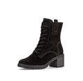 Gabor Schnürstiefel Stiefeletten Biker Boots schwarz Leder Reißverschluss