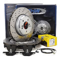 SHW Bremsscheiben + TEXTAR Beläge + Sensor für BMW E82 1M E90 E92 E93 M3 hinten