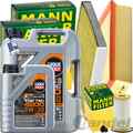 MANN INSPEKTIONSPAKET+6L LIQUI MOLY 5W-30 ÖL passend für AUDI A3 SEAT LEON 5F