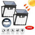 2er LED Solarleuchte Solarlampe mit Bewegungsmelder Außen Garten Fluter Strahler